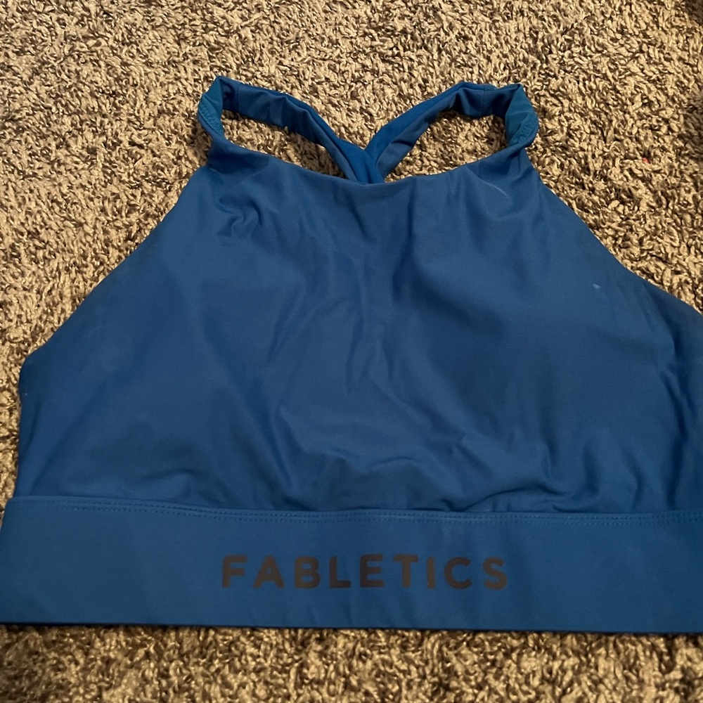 Blue fabletics sports bra